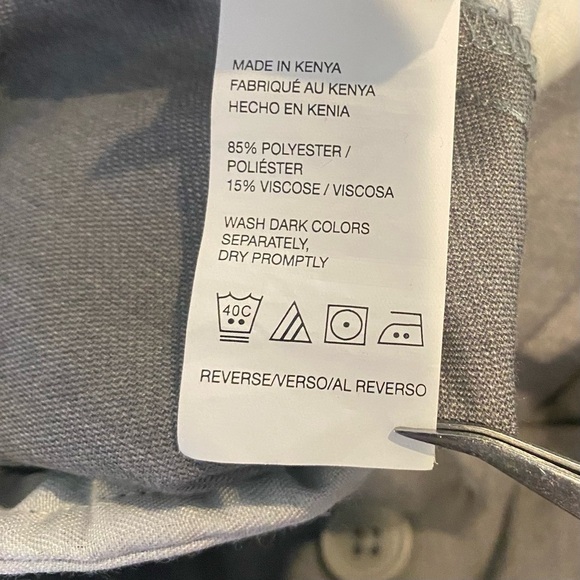 Van Heusen Men's size 38W/32L Gray Dress Pants Flat Front - Picture 5 of 6